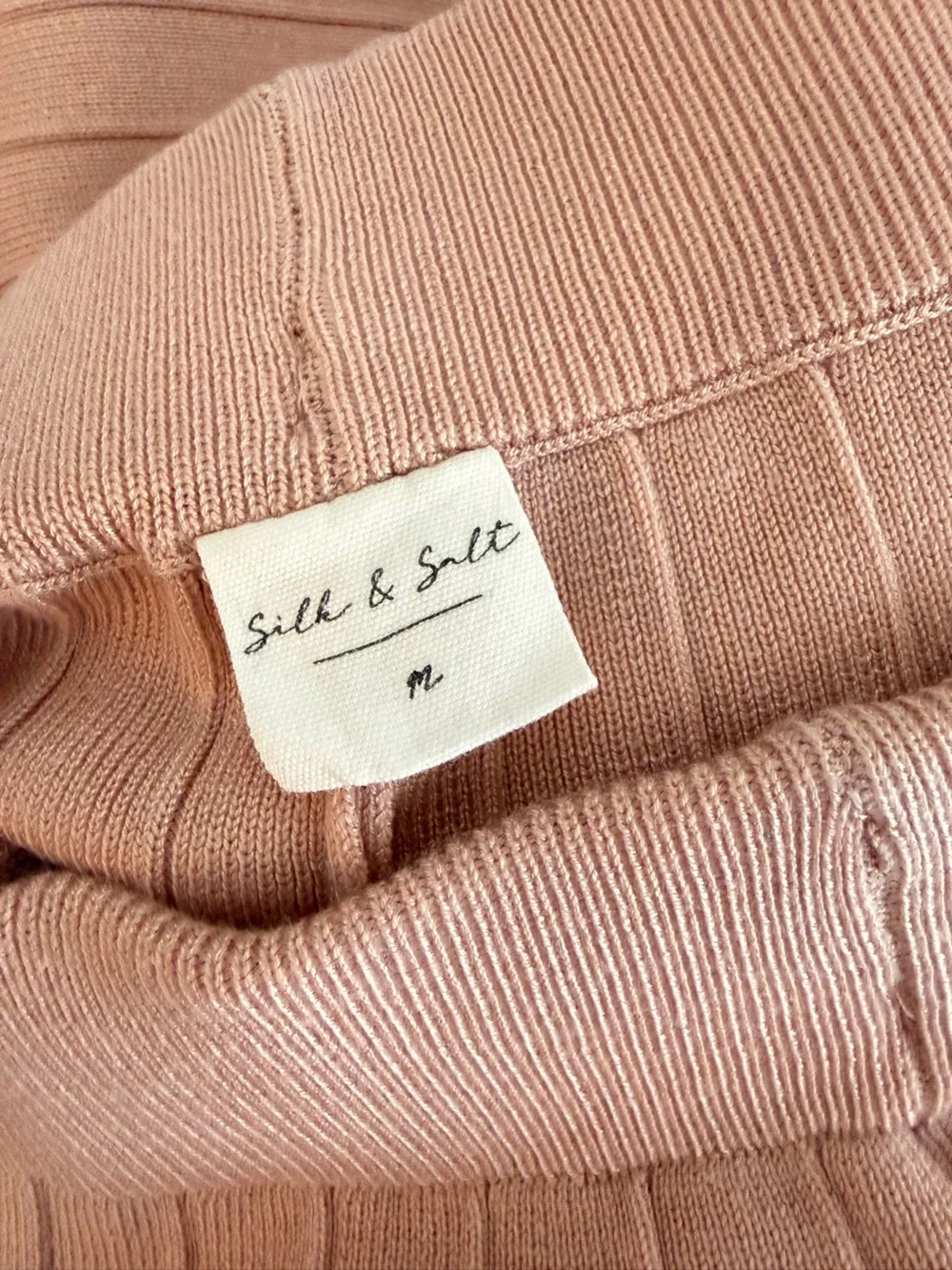 Silk and Salt Staycation Dusty Rose Ribbed Duster and Matching Leggings Medium